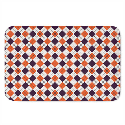 Halloween Checked Pattern Print Indoor Door Mat