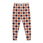 Halloween Checked Pattern Print Jogger Pants
