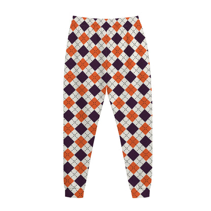 Halloween Checked Pattern Print Jogger Pants