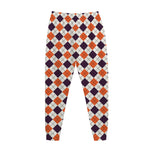 Halloween Checked Pattern Print Jogger Pants