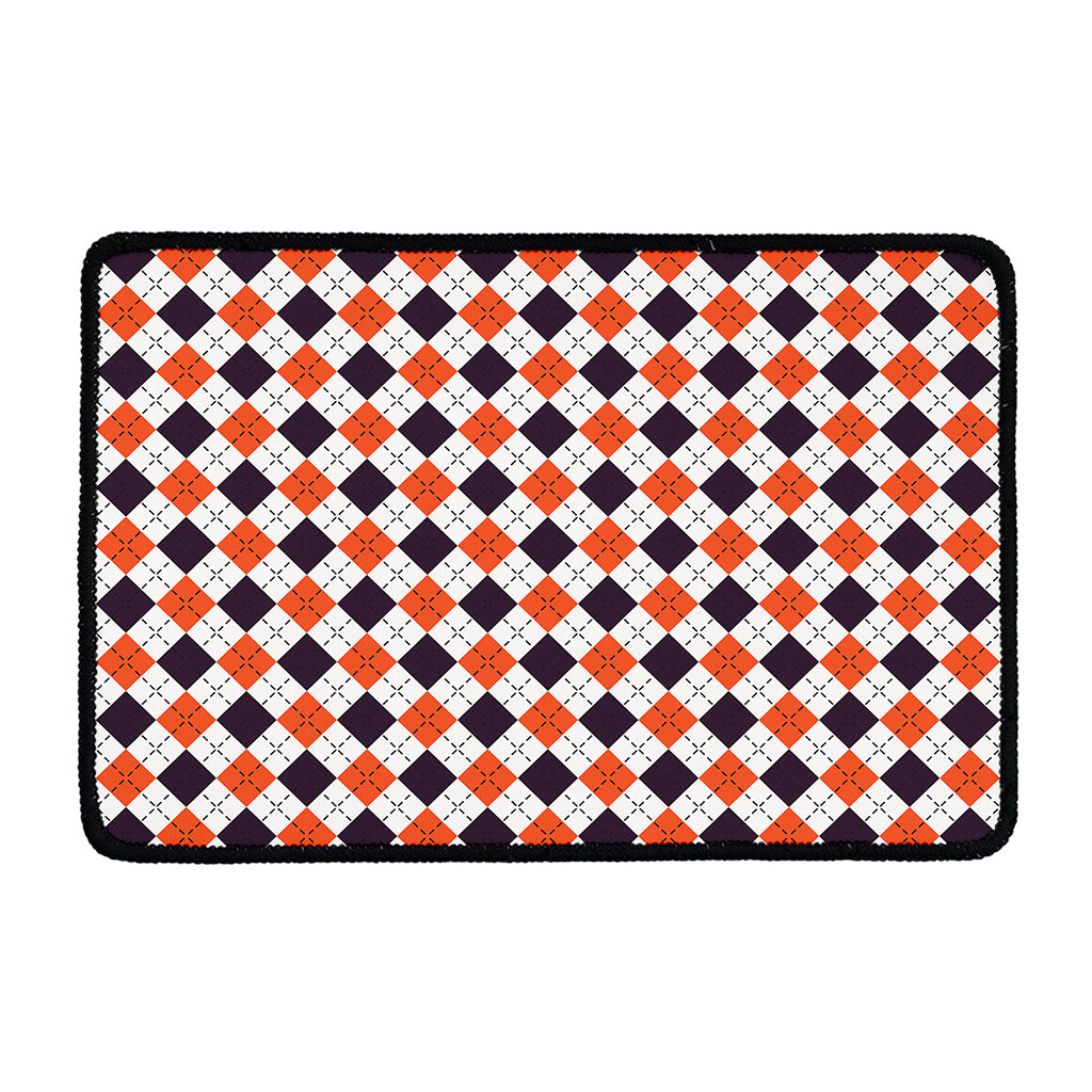 Halloween Checked Pattern Print Kitchen Mat