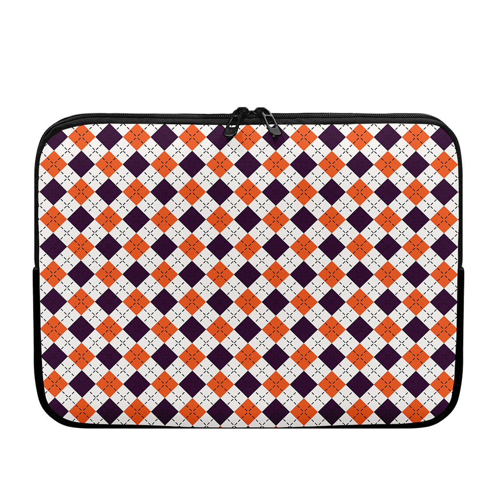 Halloween Checked Pattern Print Laptop Sleeve