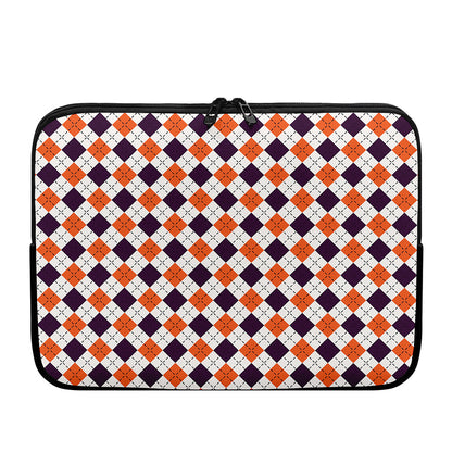 Halloween Checked Pattern Print Laptop Sleeve