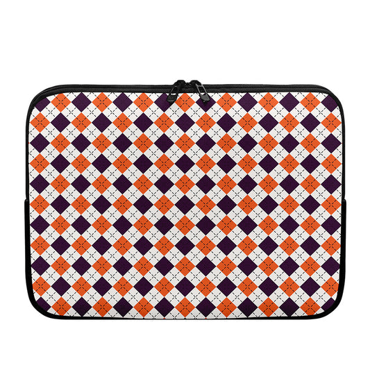 Halloween Checked Pattern Print Laptop Sleeve