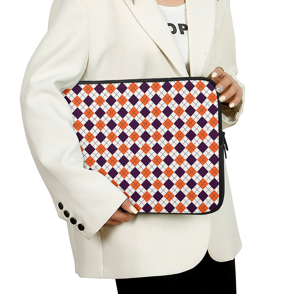 Halloween Checked Pattern Print Laptop Sleeve