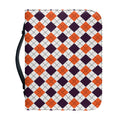 Halloween Checked Pattern Print Leather Bible Cover