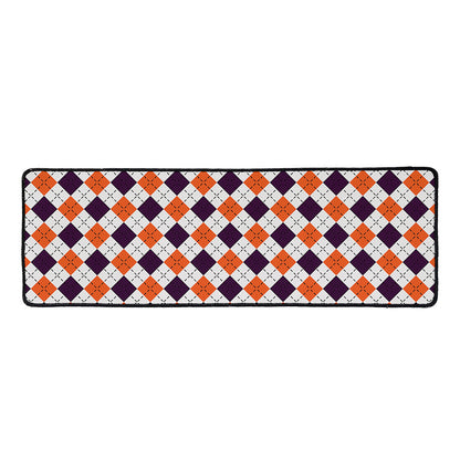 Halloween Checked Pattern Print Long Kitchen Mat