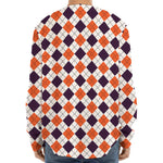 Halloween Checked Pattern Print Long Sleeve Baseball Jersey
