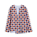 Halloween Checked Pattern Print Long Sleeve Short Coat