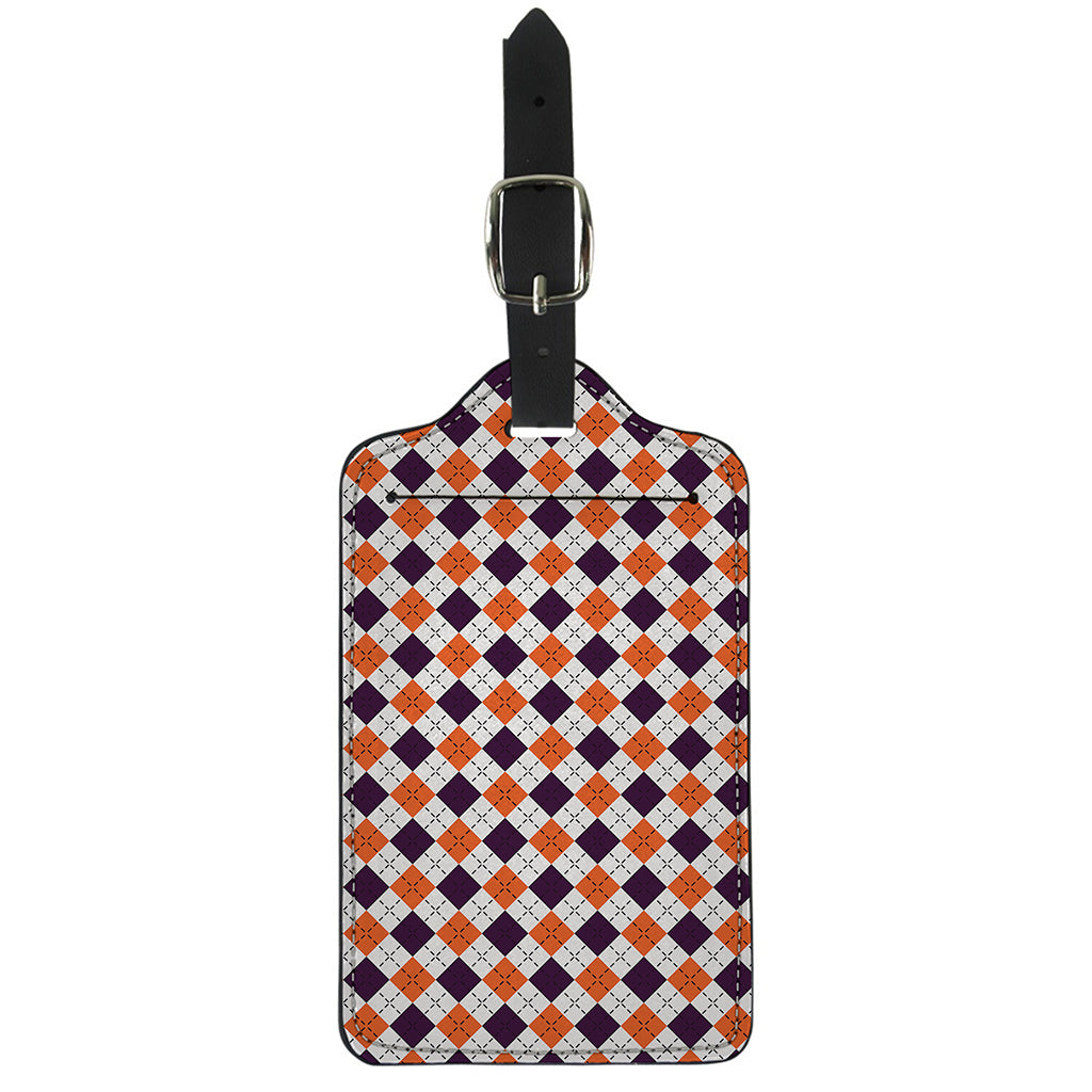 Halloween Checked Pattern Print Luggage Tag