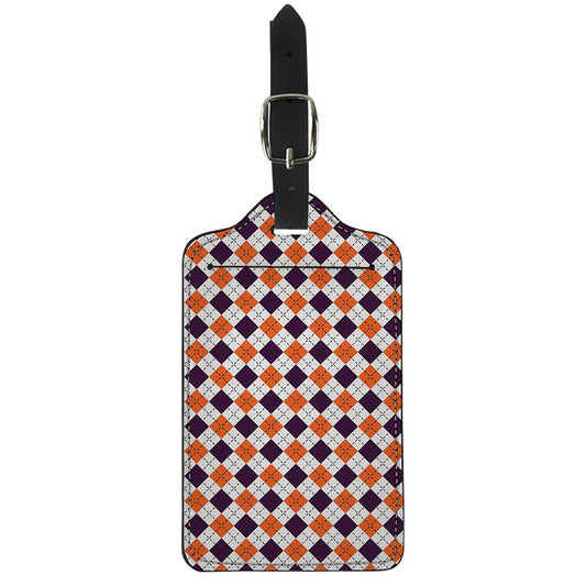 Halloween Checked Pattern Print Luggage Tag