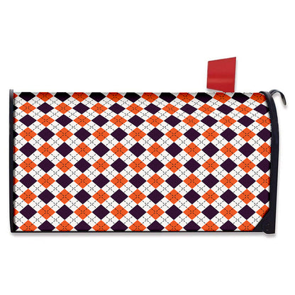 Halloween Checked Pattern Print Mailbox Cover