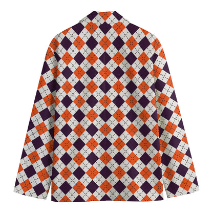 Halloween Checked Pattern Print Men's Blazer