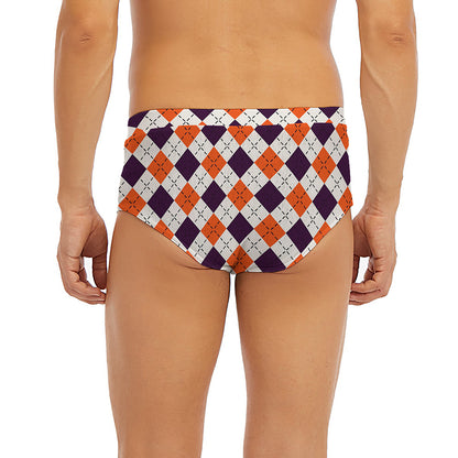 Halloween Checked Pattern Print Men's Briefs