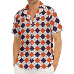 Halloween Checked Pattern Print Men's Deep V-Neck Shirt