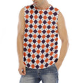 Halloween Checked Pattern Print Men's Fitness Tank Top