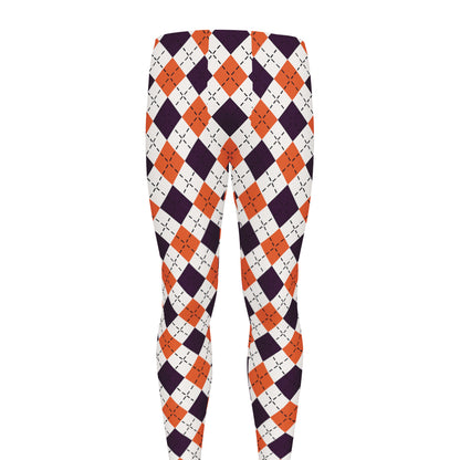 Halloween Checked Pattern Print Men's leggings