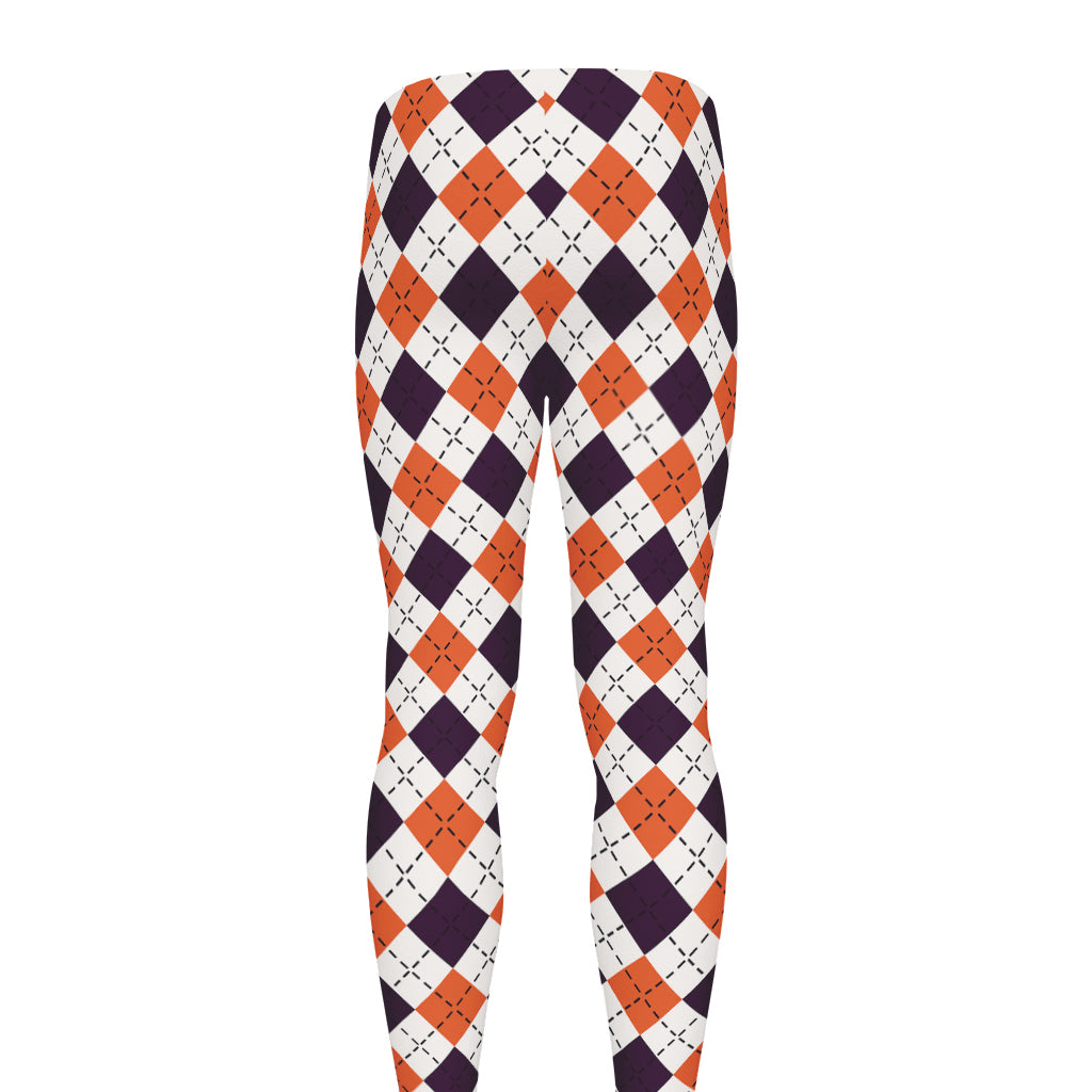 Halloween Checked Pattern Print Men's leggings
