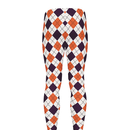 Halloween Checked Pattern Print Men's leggings