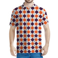 Halloween Checked Pattern Print Men's Polo Shirt