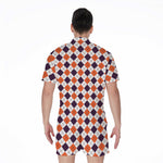 Halloween Checked Pattern Print Men's Rompers