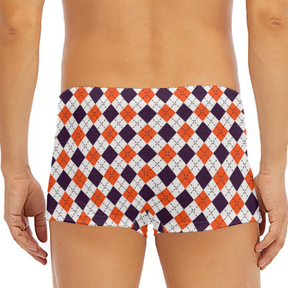 Halloween Checked Pattern Print Men's Short Boxer Briefs