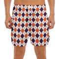Halloween Checked Pattern Print Men's Split Running Shorts