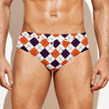 Halloween Checked Pattern Print Men's Swim Briefs