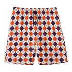 Halloween Checked Pattern Print Men's Swim Trunks