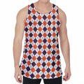 Halloween Checked Pattern Print Men's Velvet Tank Top
