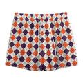 Halloween Checked Pattern Print Mesh Shorts