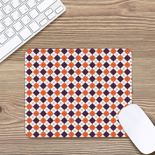 Halloween Checked Pattern Print Mouse Pad