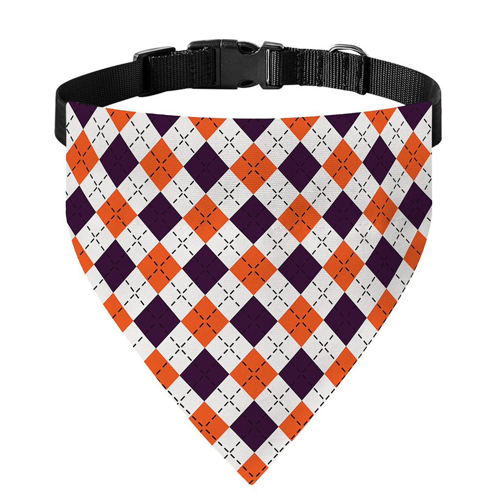 Halloween Checked Pattern Print Over The Collar Dog Bandana