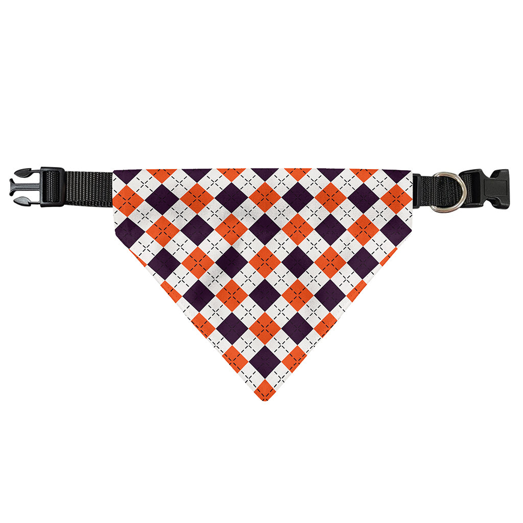 Halloween Checked Pattern Print Over The Collar Dog Bandana