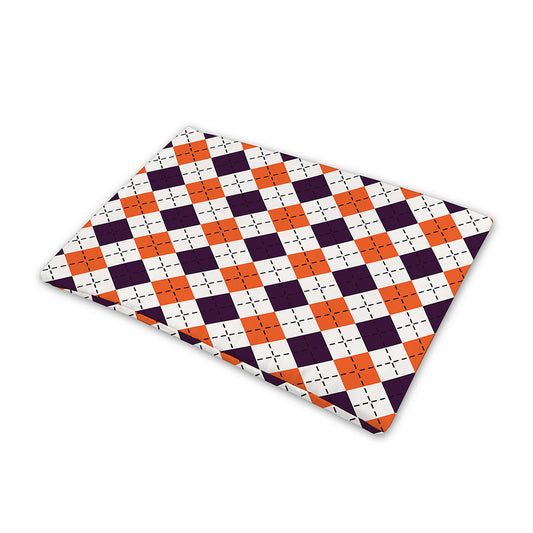 Halloween Checked Pattern Print Pet Cooling Mat Cover