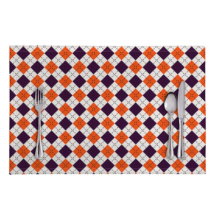 Halloween Checked Pattern Print Placemat