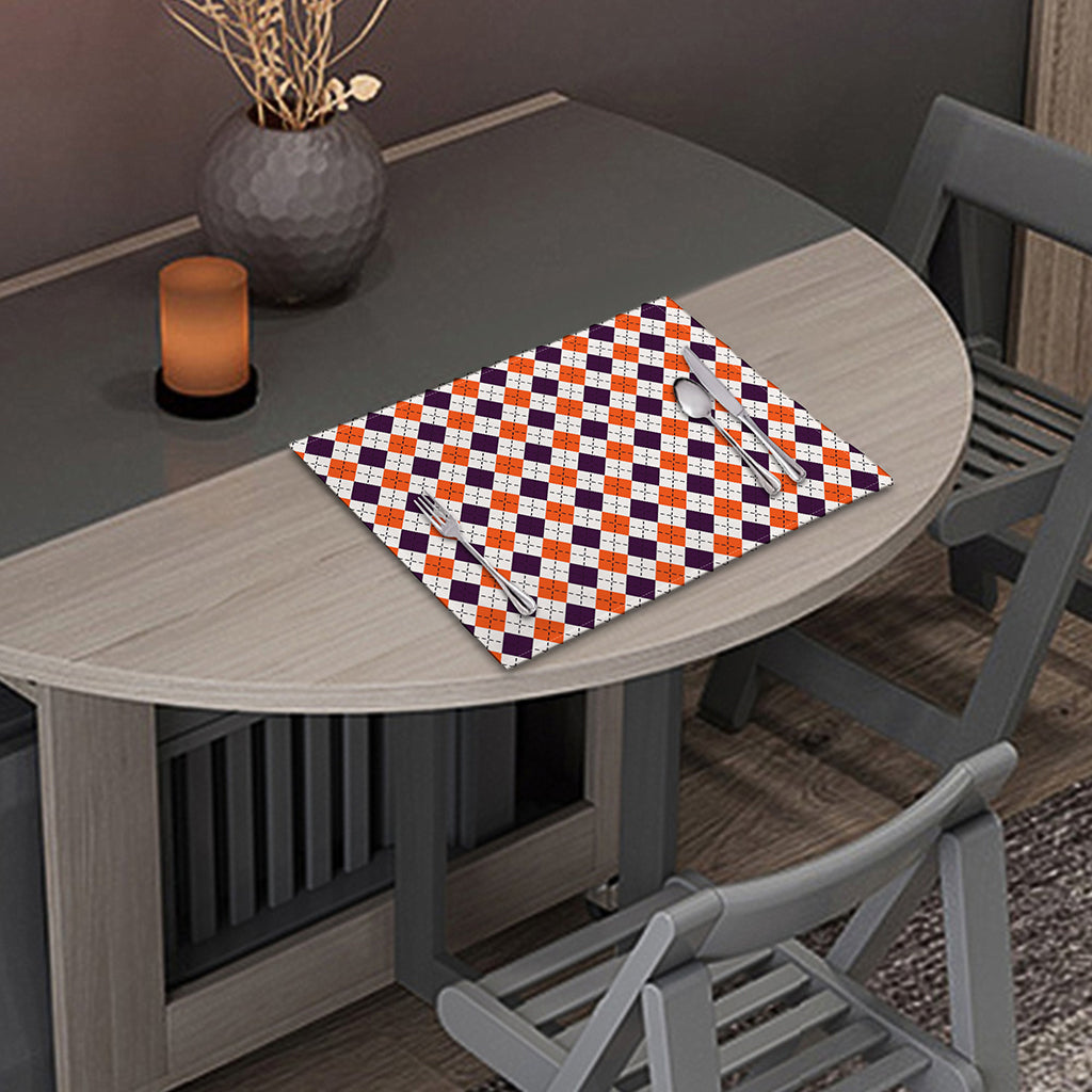 Halloween Checked Pattern Print Placemat