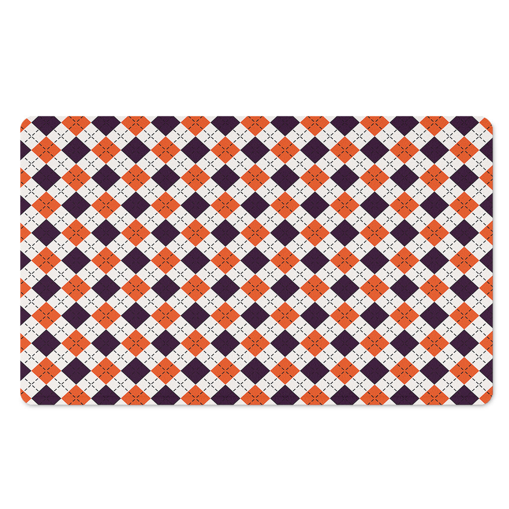 Halloween Checked Pattern Print Polyester Doormat