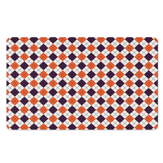 Halloween Checked Pattern Print Polyester Doormat