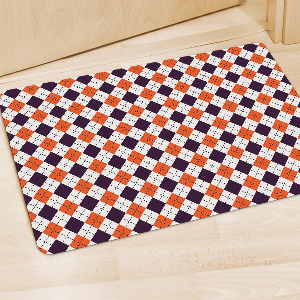 Halloween Checked Pattern Print Polyester Doormat