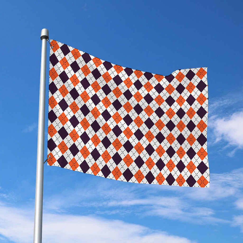 Halloween Checked Pattern Print Polyester Flag