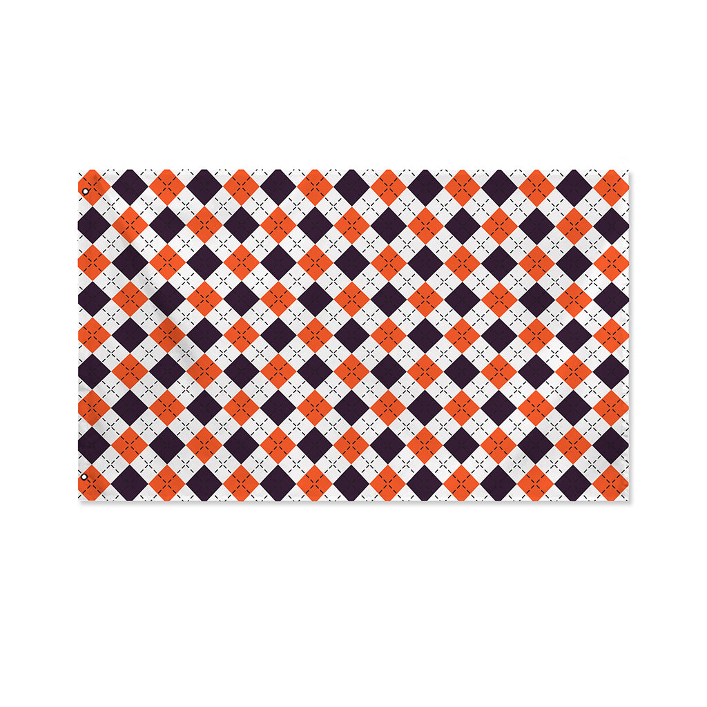 Halloween Checked Pattern Print Polyester Flag