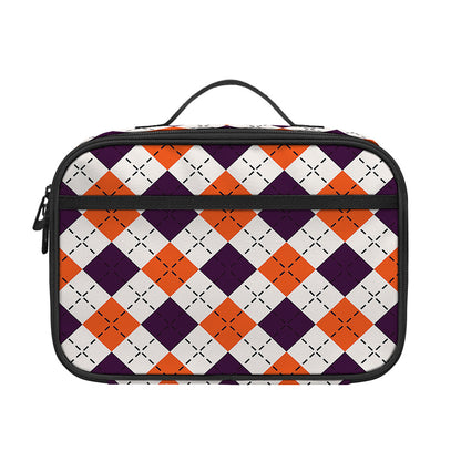 Halloween Checked Pattern Print Portable Lunch Bag