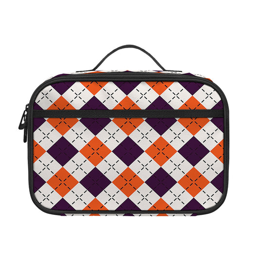 Halloween Checked Pattern Print Portable Lunch Bag