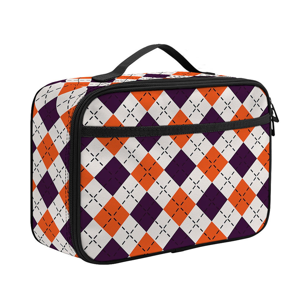 Halloween Checked Pattern Print Portable Lunch Bag