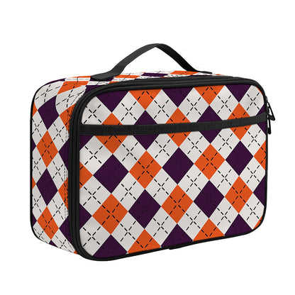 Halloween Checked Pattern Print Portable Lunch Bag