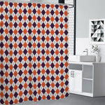 Halloween Checked Pattern Print Premium Shower Curtain
