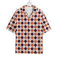 Halloween Checked Pattern Print Rayon Hawaiian Shirt