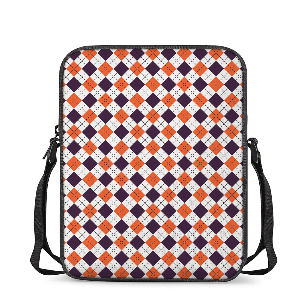 Halloween Checked Pattern Print Rectangular Crossbody Bag
