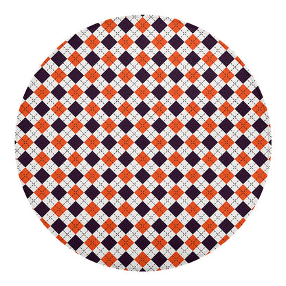 Halloween Checked Pattern Print Round Blanket